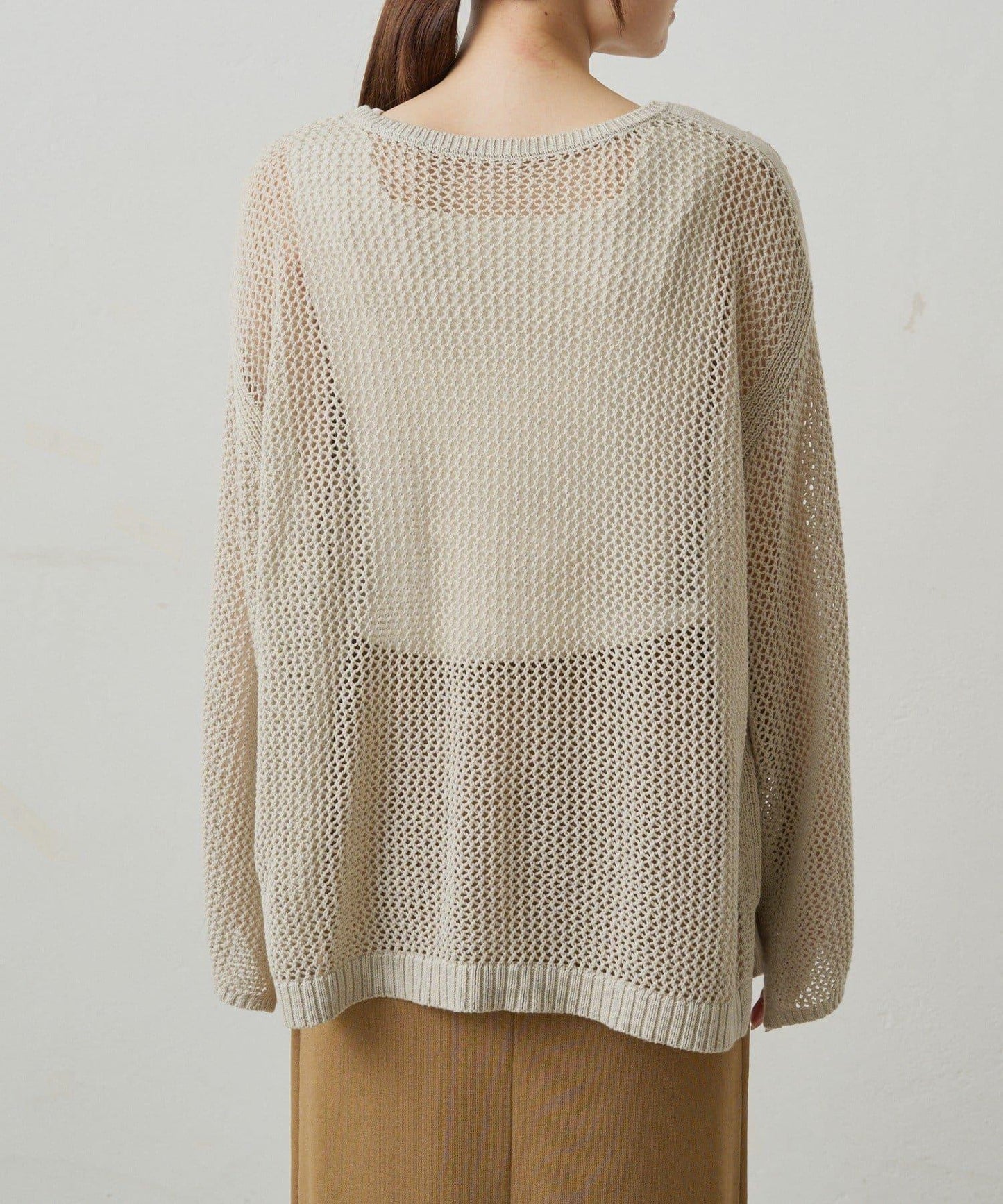 寬鬆袖網眼針織衫