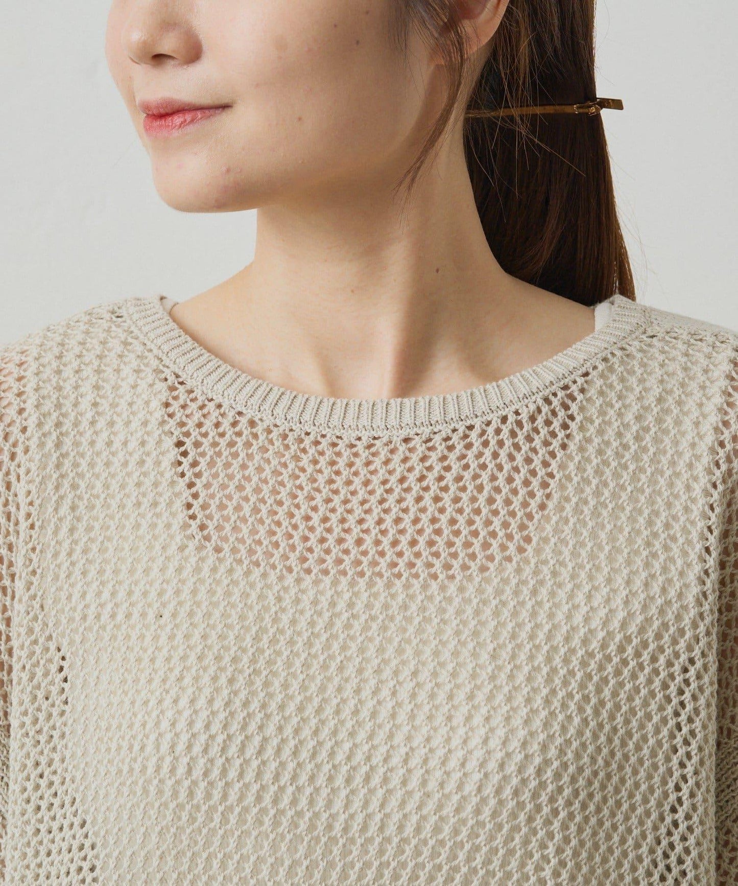 寬鬆袖網眼針織衫