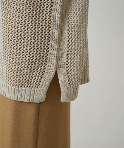 寬鬆袖網眼針織衫