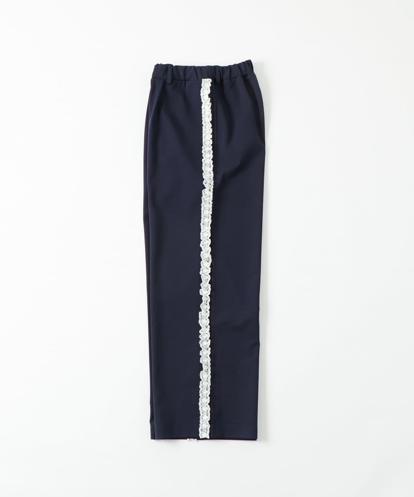 【WHO'S WHO gallery】側邊蕾絲拼接長褲