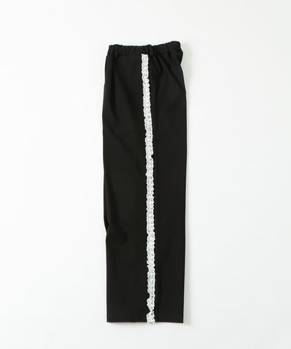 【WHO'S WHO gallery】側邊蕾絲拼接長褲