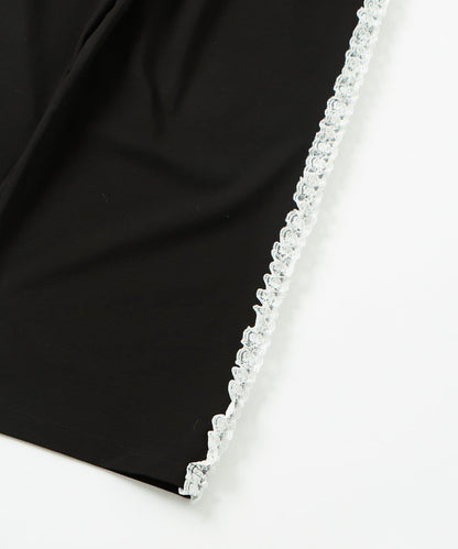 【WHO'S WHO gallery】側邊蕾絲拼接長褲