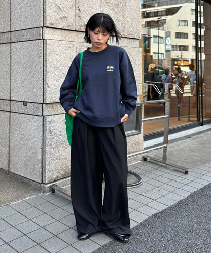 【ojisan】簡約刺繡衛衣圓領衫