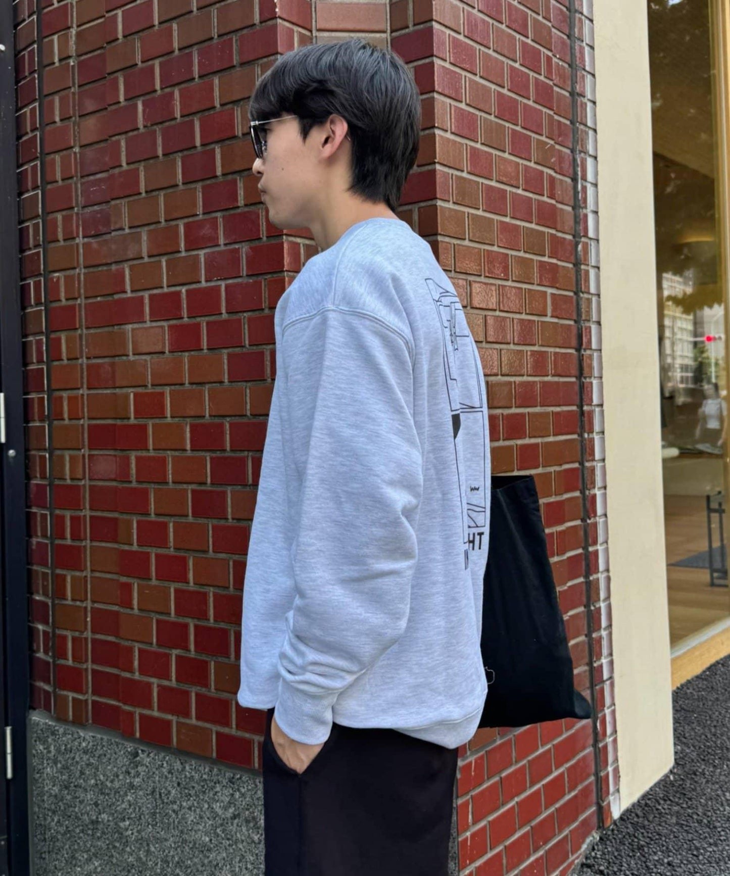 【ojisan】簡約刺繡衛衣圓領衫