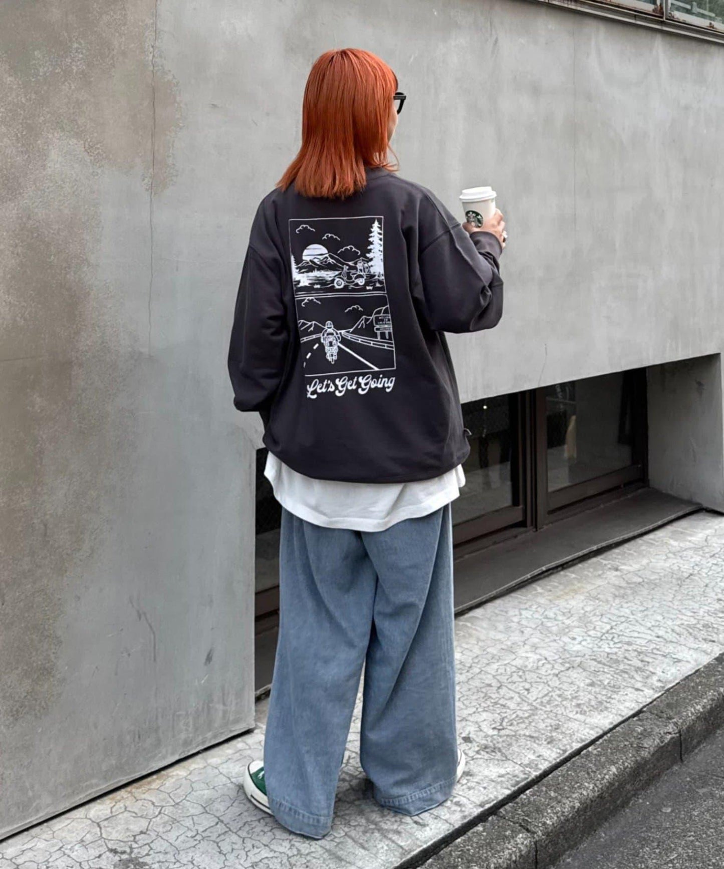 【ojisan】簡約刺繡衛衣圓領衫