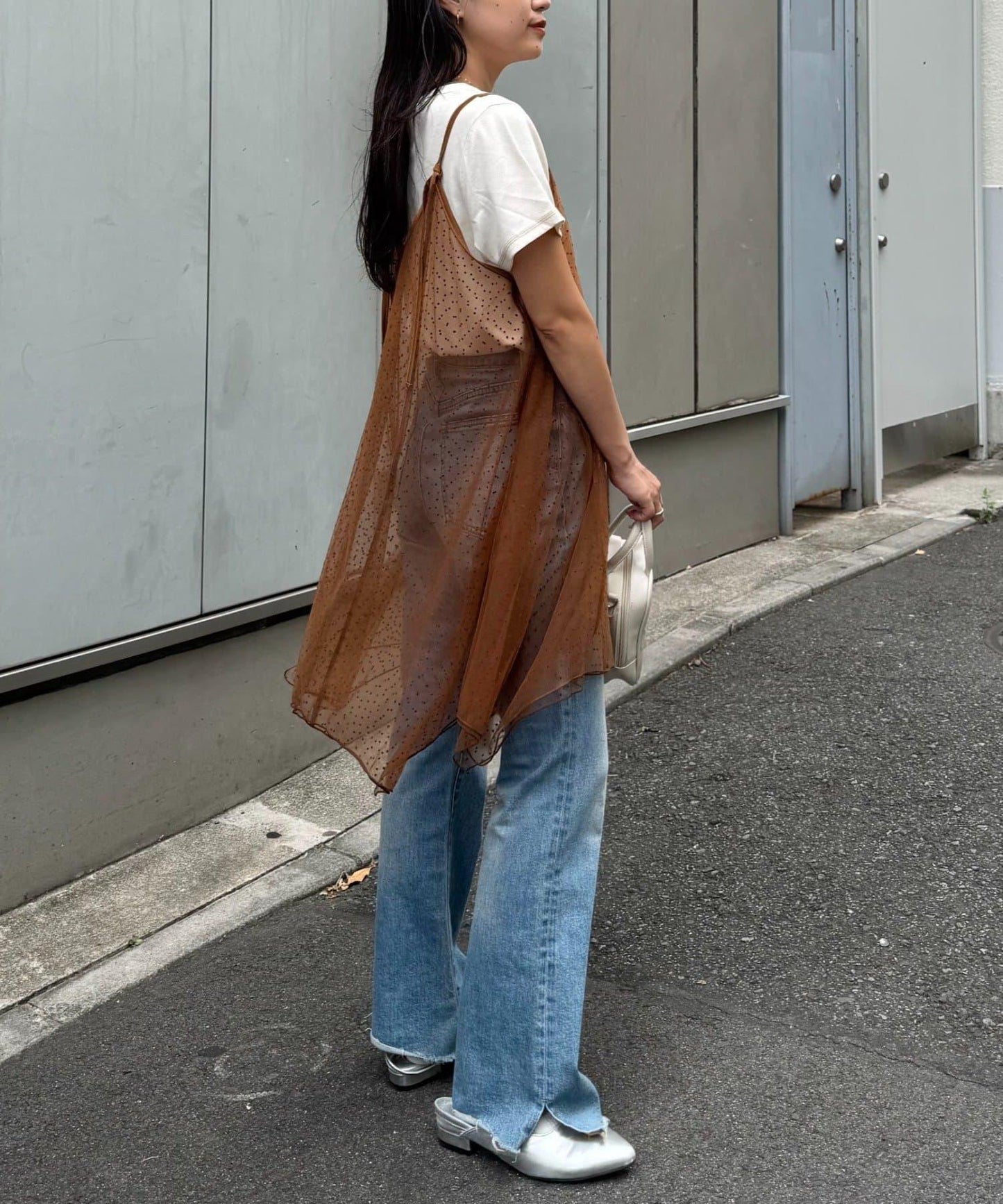 波點網紗吊帶背心連衣裙