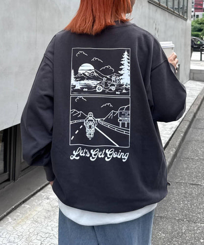 【ojisan】簡約刺繡衛衣圓領衫