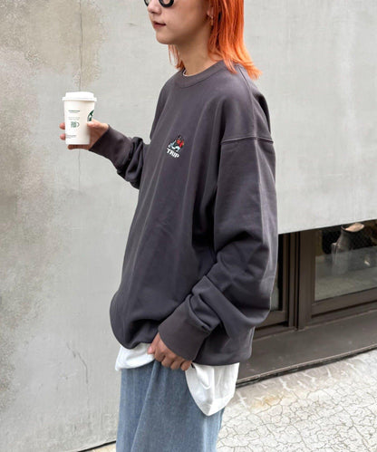 【ojisan】簡約刺繡衛衣圓領衫