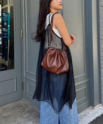 波點網紗吊帶背心連衣裙