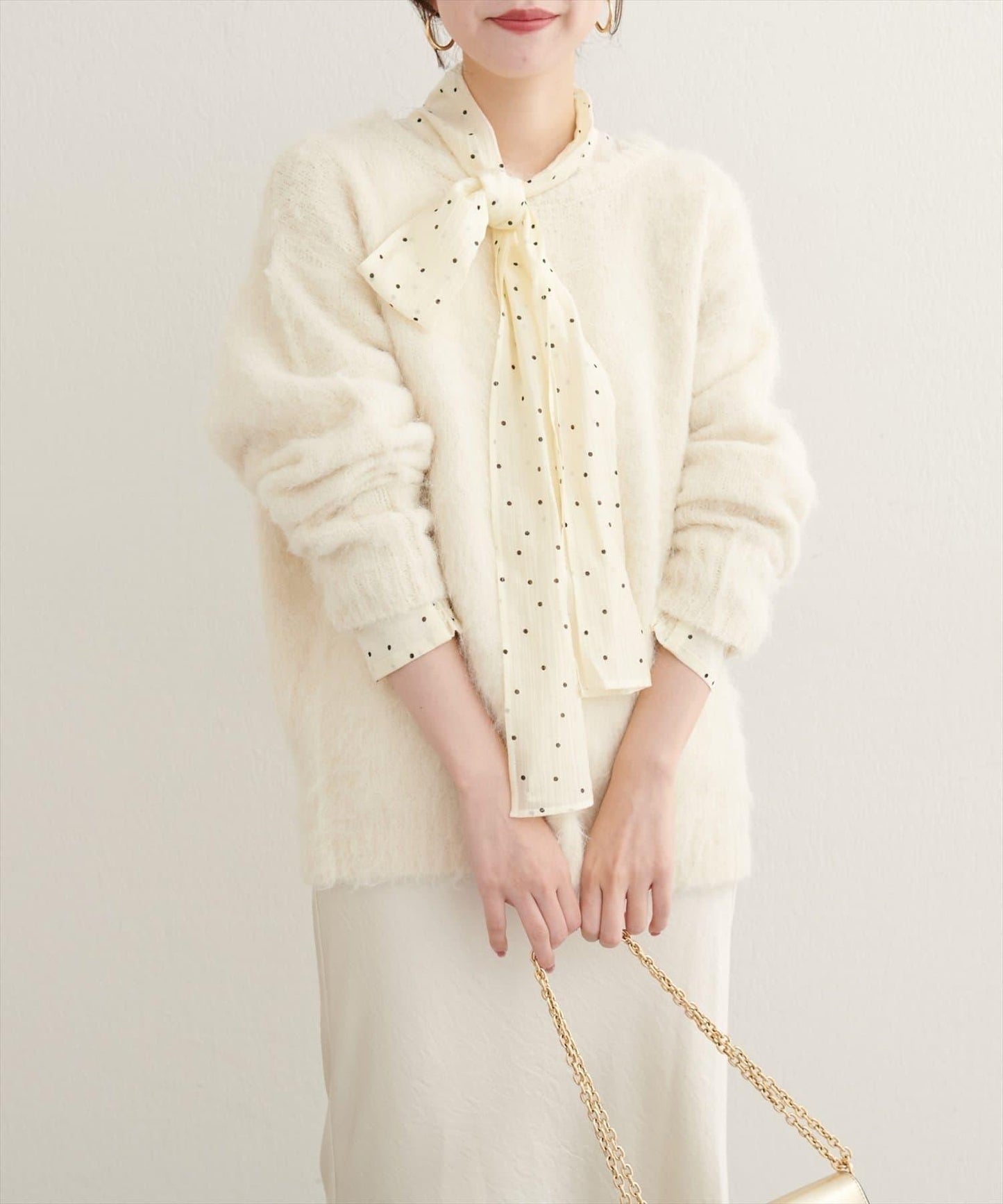 長毛絨圓領針織套頭衫