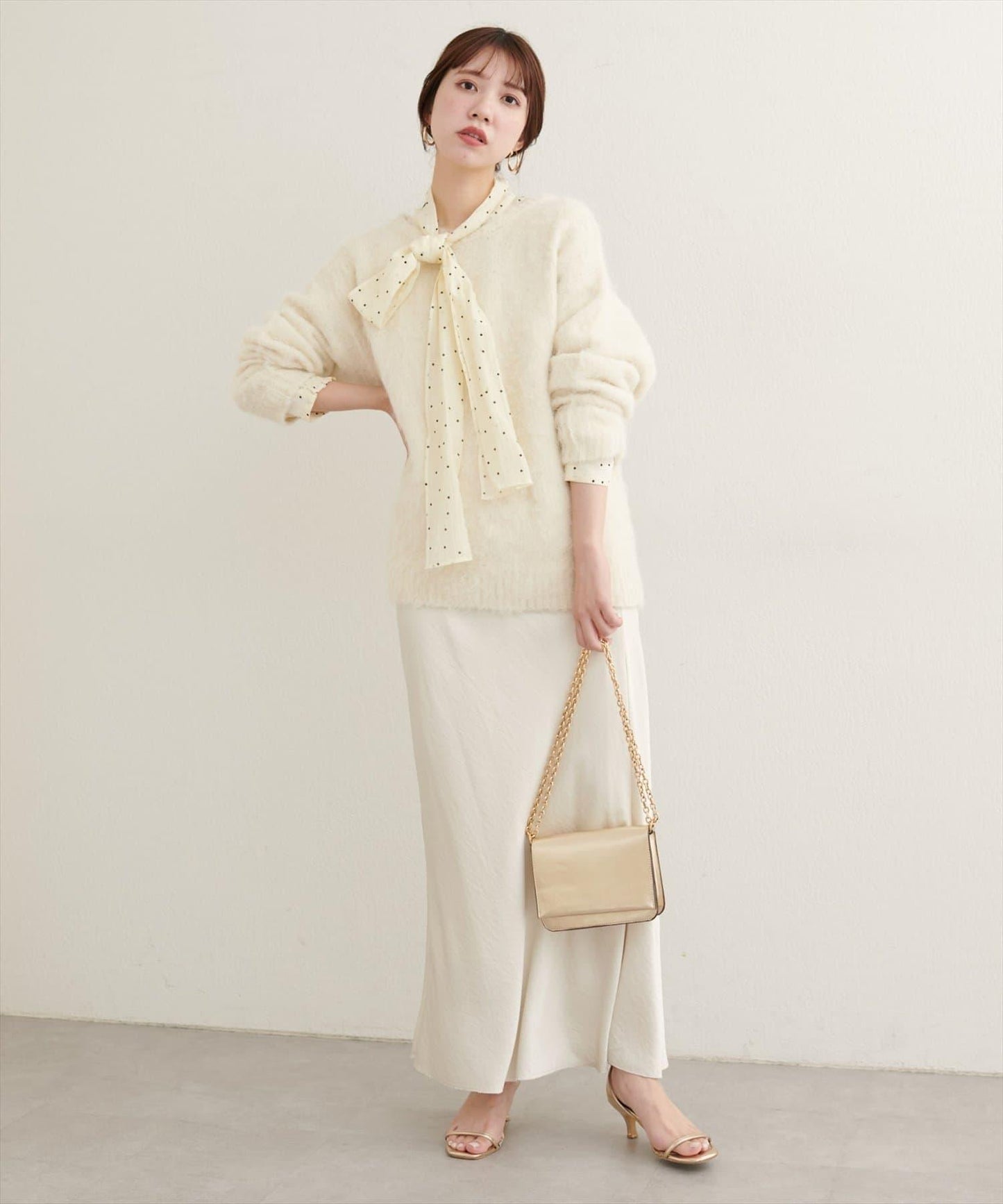 長毛絨圓領針織套頭衫