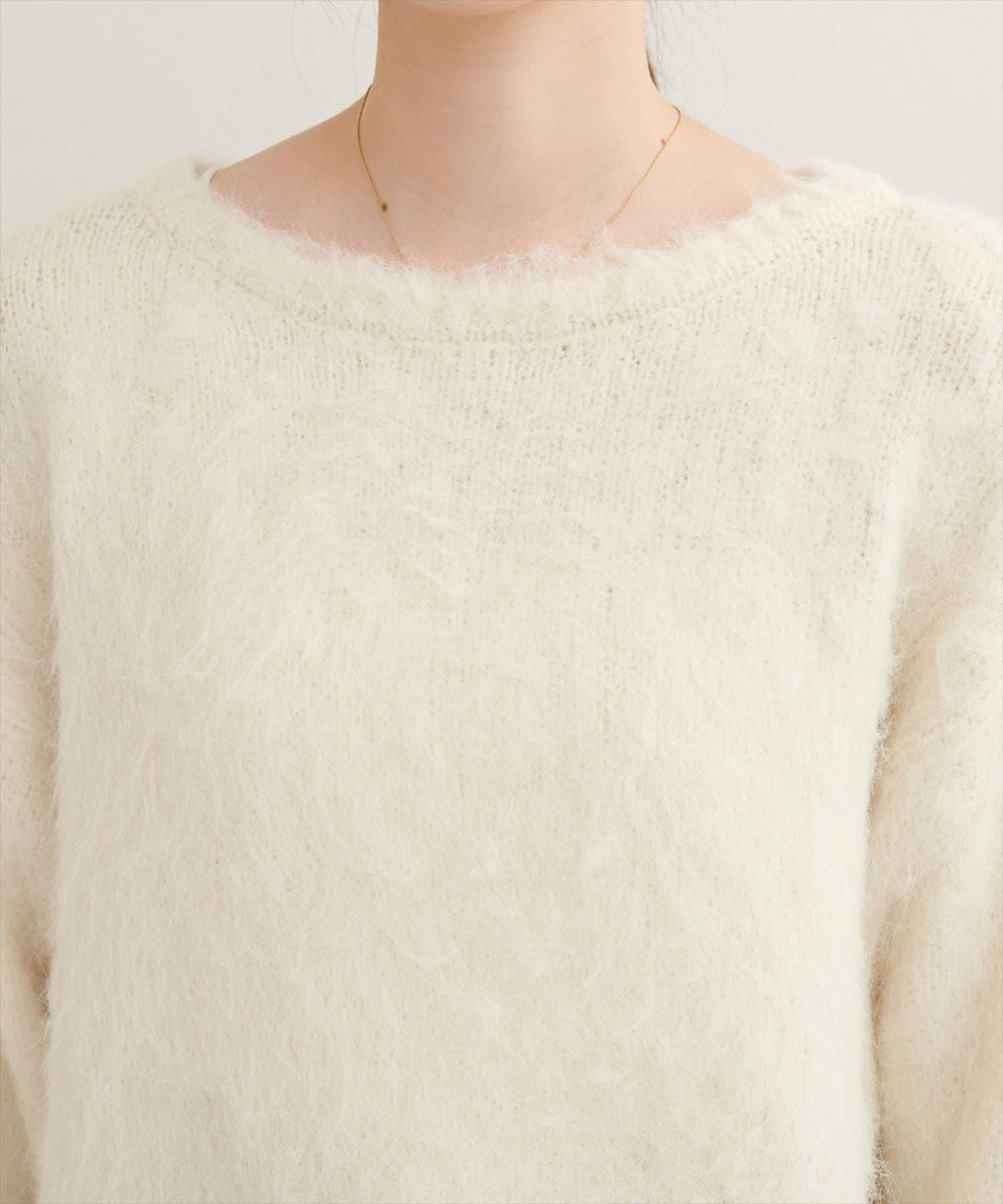 長毛絨圓領針織套頭衫