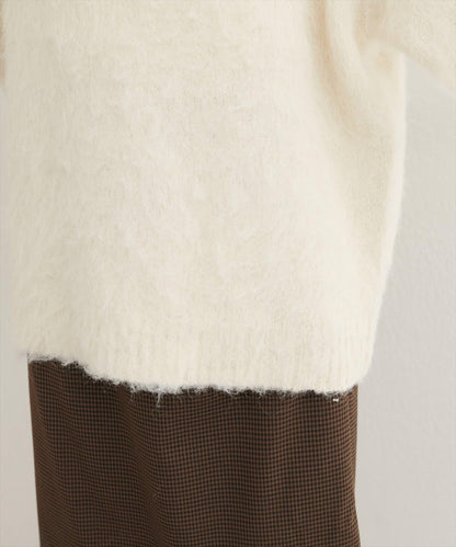 長毛絨圓領針織套頭衫