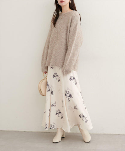 長毛絨圓領針織套頭衫