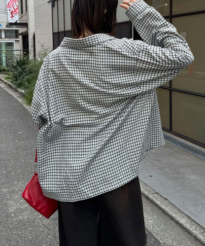 拼色格紋襯衫