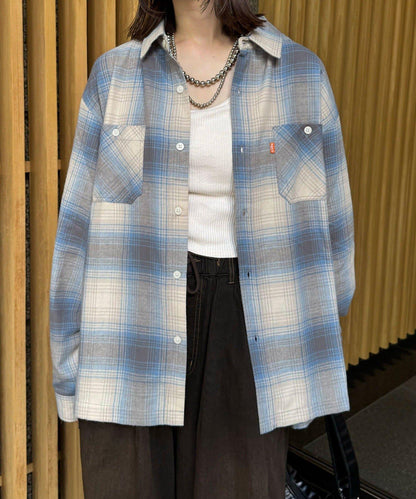 拼色格紋襯衫