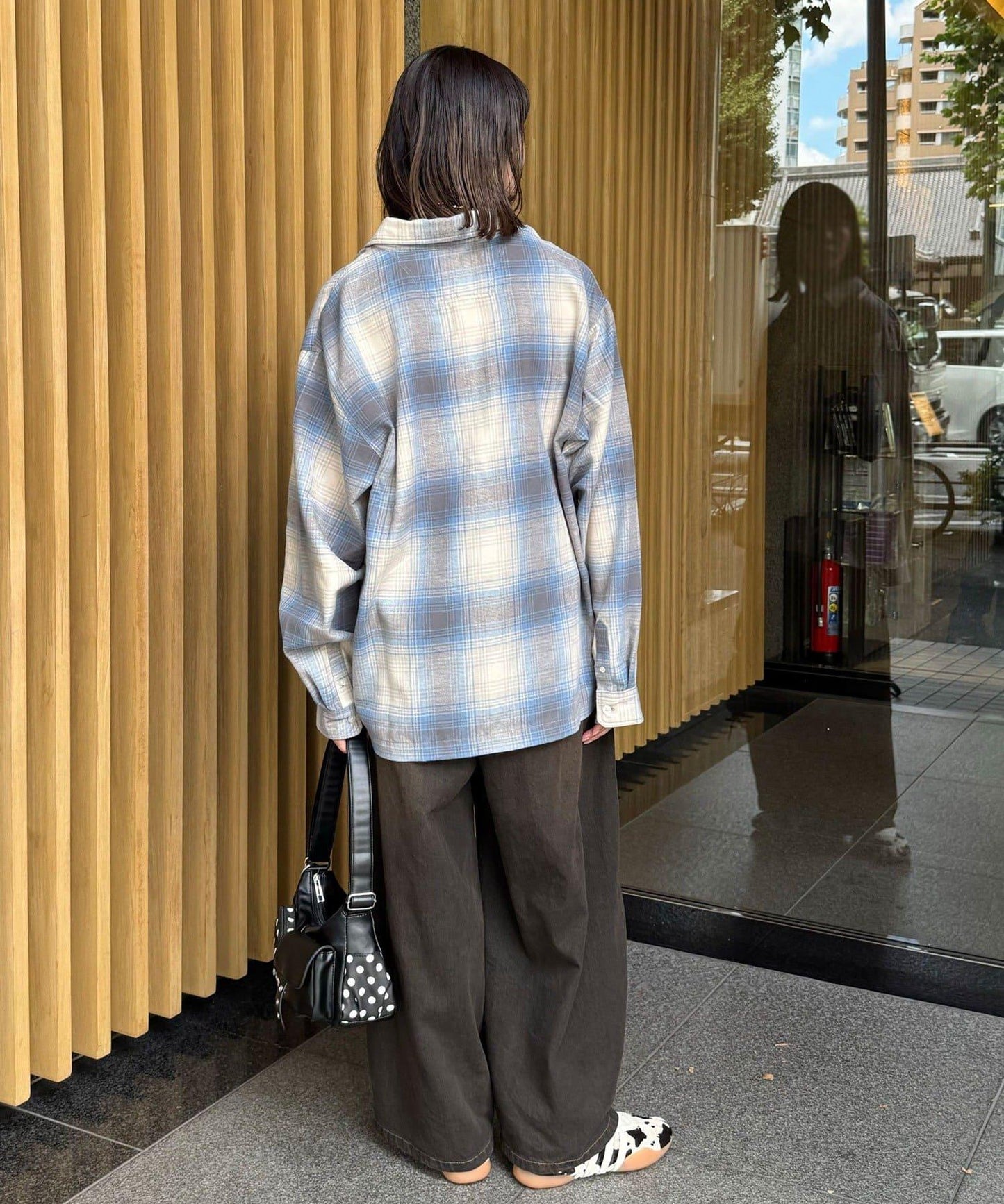拼色格紋襯衫