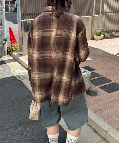 拼色格紋襯衫