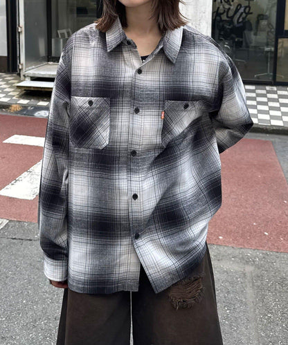 拼色格紋襯衫