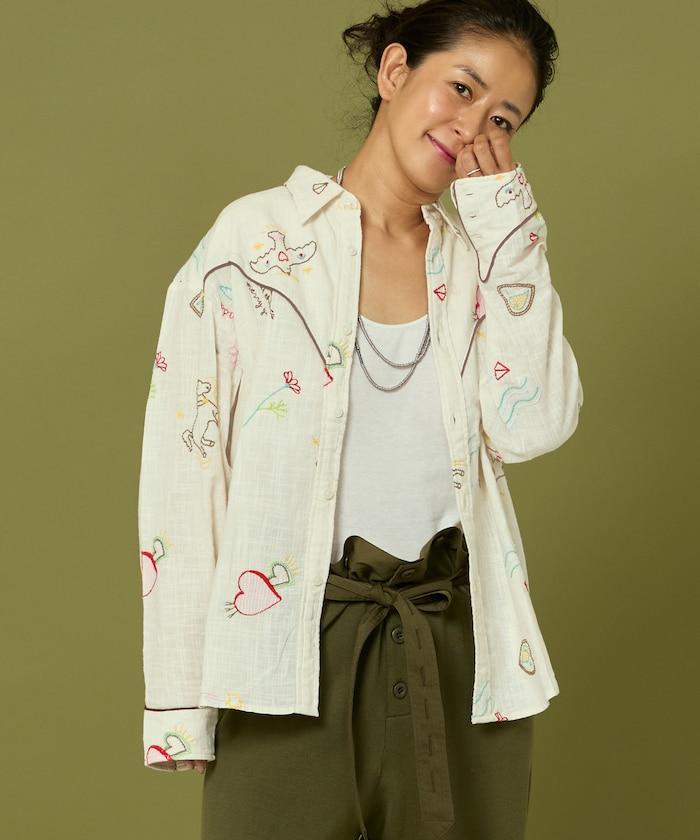 圖案刺繡花紋襯衫