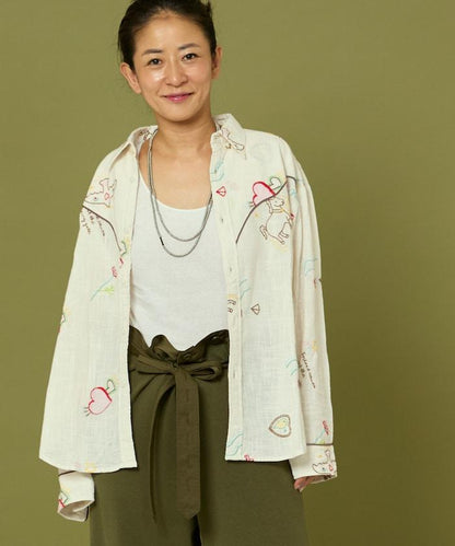 圖案刺繡花紋襯衫