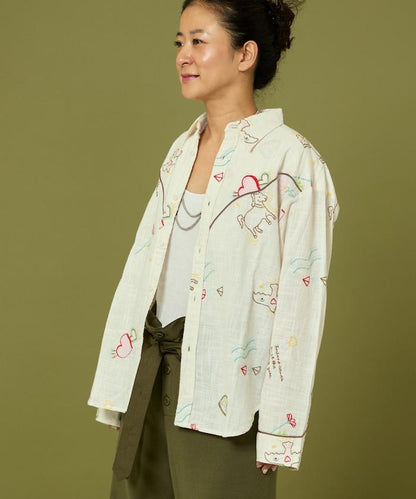 圖案刺繡花紋襯衫