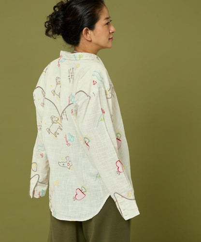 圖案刺繡花紋襯衫