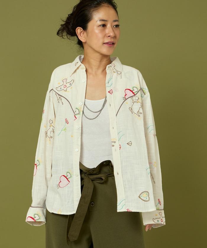 圖案刺繡花紋襯衫
