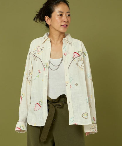 圖案刺繡花紋襯衫