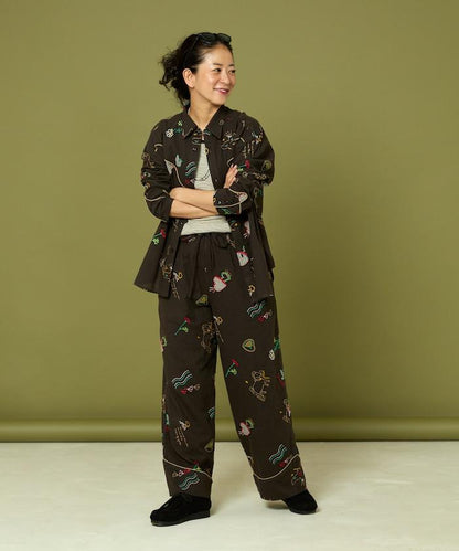 圖案刺繡花紋長褲