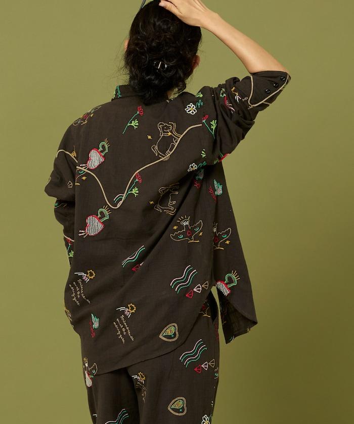 圖案刺繡花紋襯衫