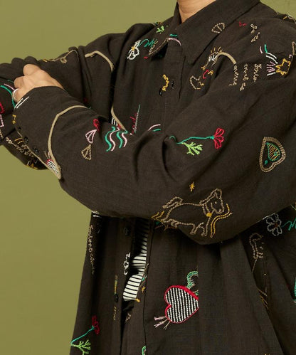 圖案刺繡花紋襯衫