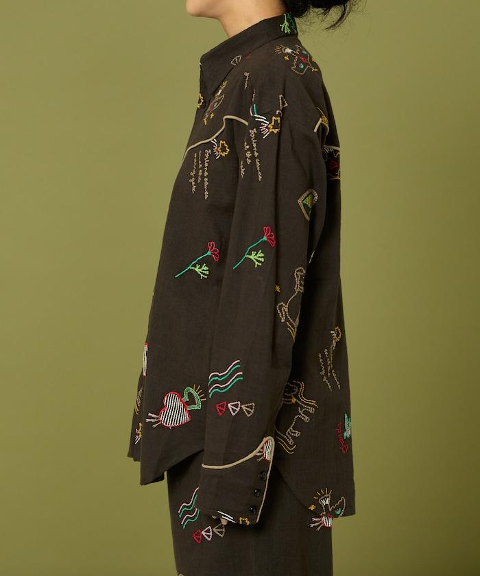 圖案刺繡花紋襯衫