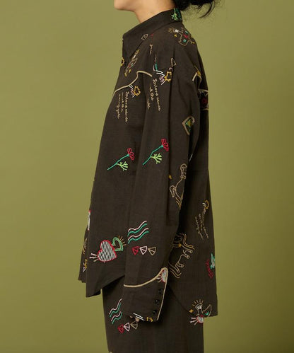 圖案刺繡花紋襯衫