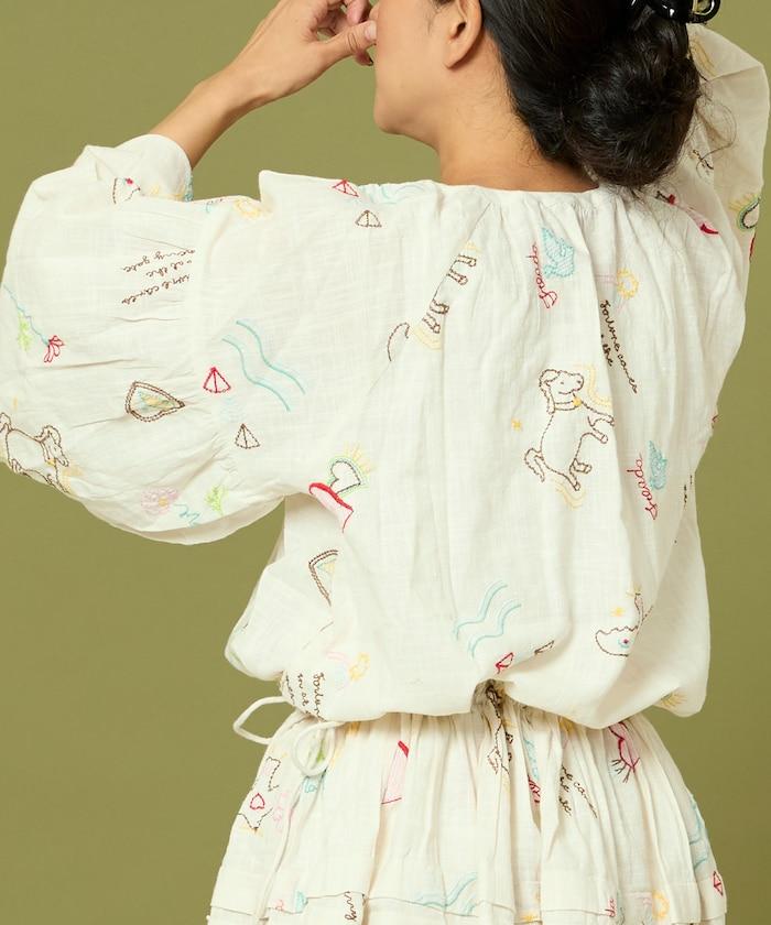 圖案刺繡連衣裙