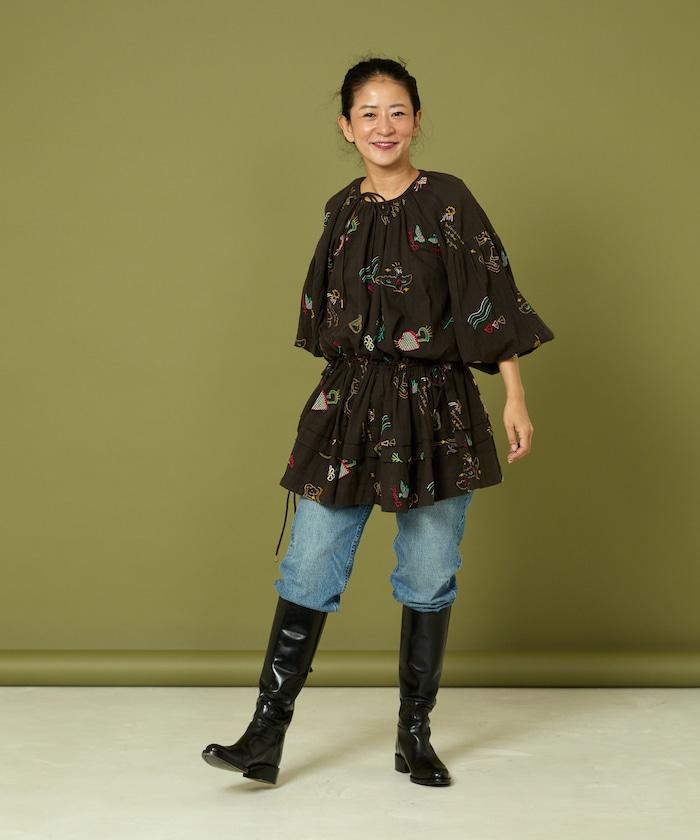 圖案刺繡連衣裙