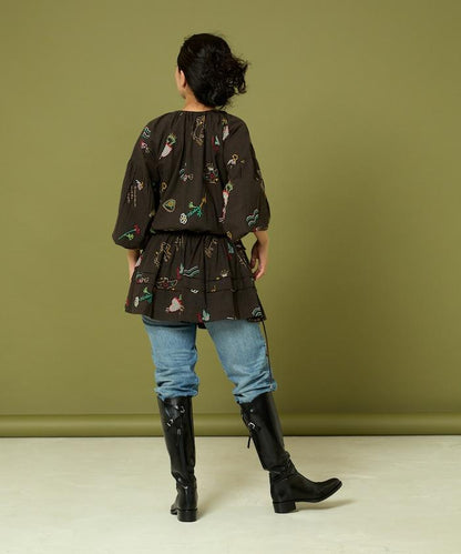 圖案刺繡連衣裙