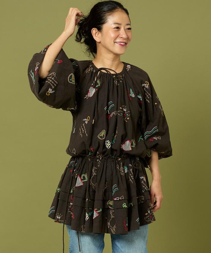 圖案刺繡連衣裙