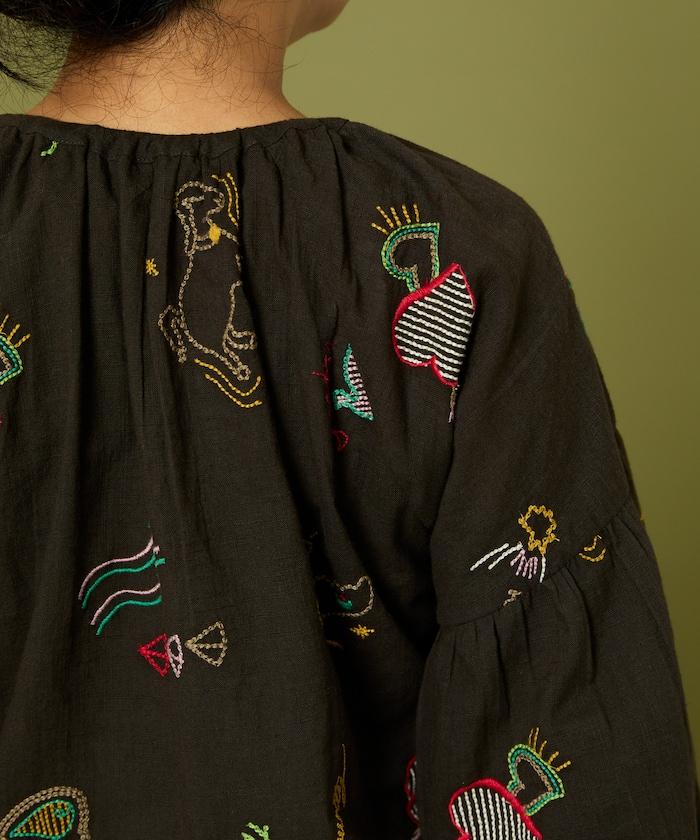 圖案刺繡連衣裙