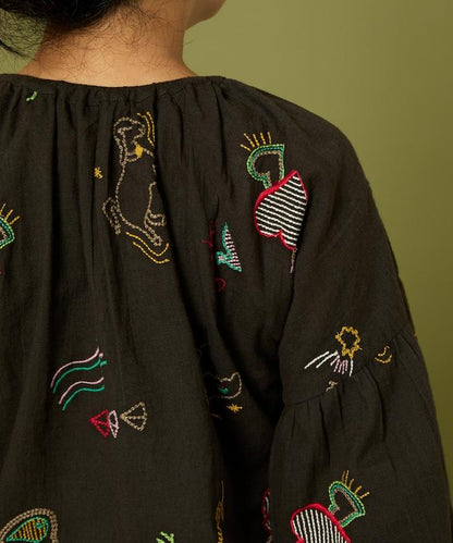 圖案刺繡連衣裙