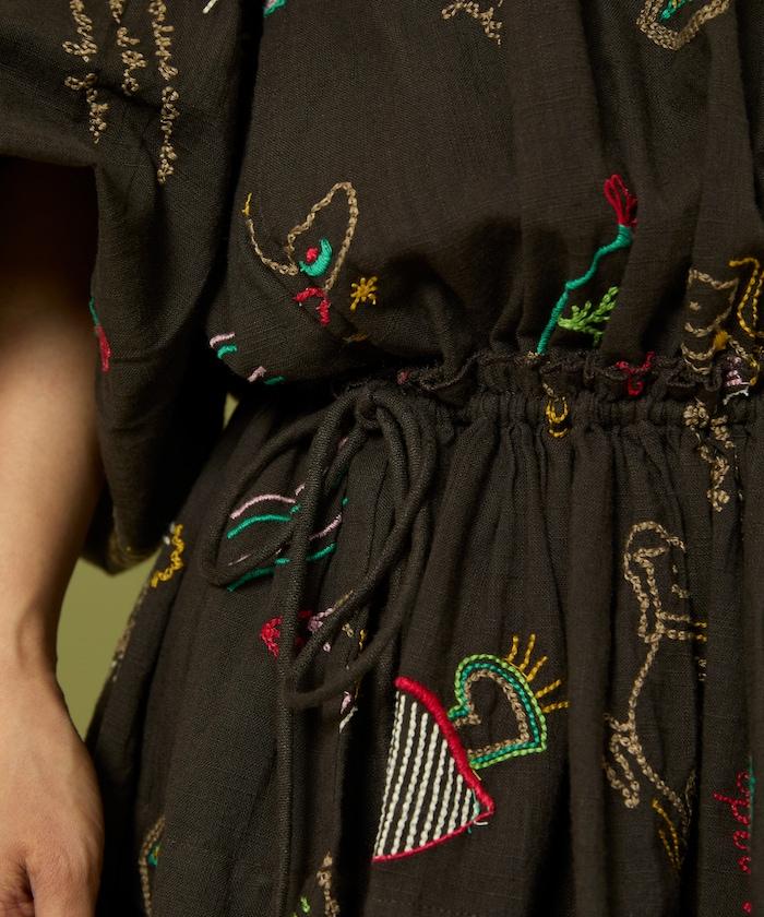 圖案刺繡連衣裙