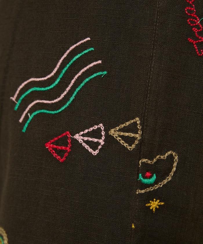圖案刺繡花紋長褲