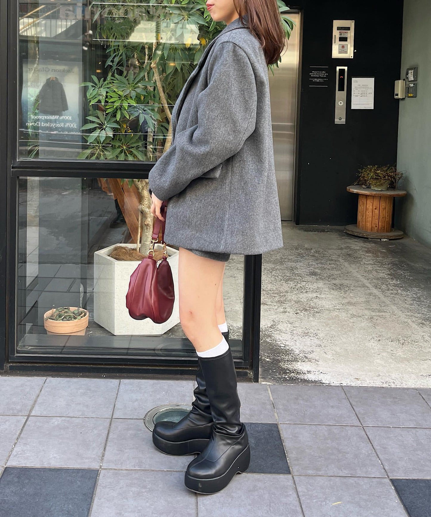 【Chico】長毛單排扣寬鬆夾克