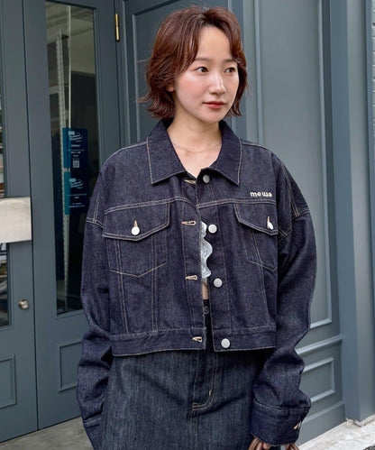 【mystic】[mline]標誌短款牛仔夾克
