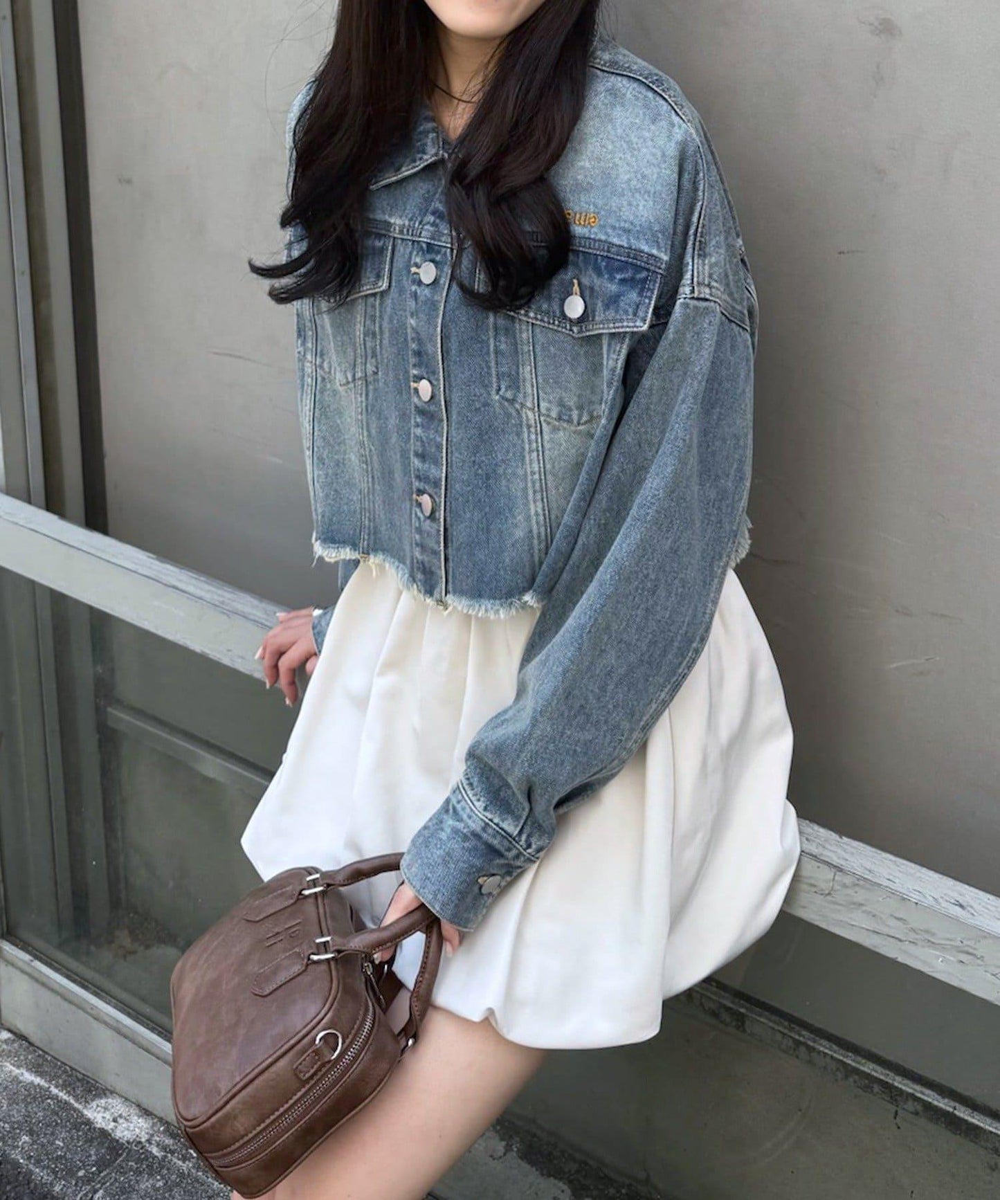 【mystic】[mline]標誌短款牛仔夾克