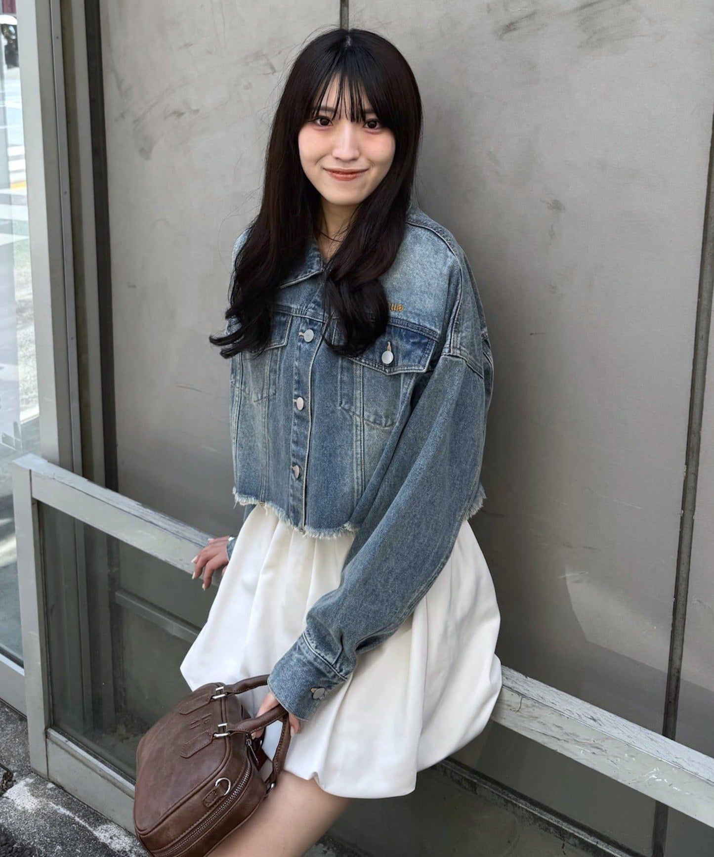 【mystic】[mline]標誌短款牛仔夾克