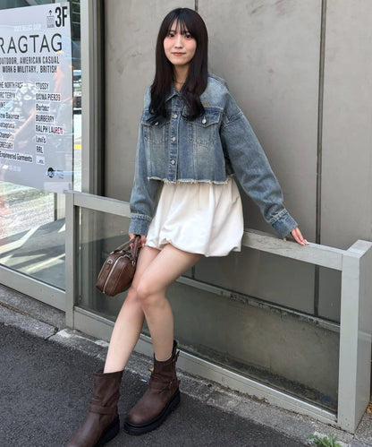 【mystic】[mline]標誌短款牛仔夾克