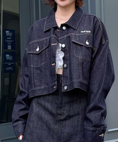 【mystic】[mline]標誌短款牛仔夾克