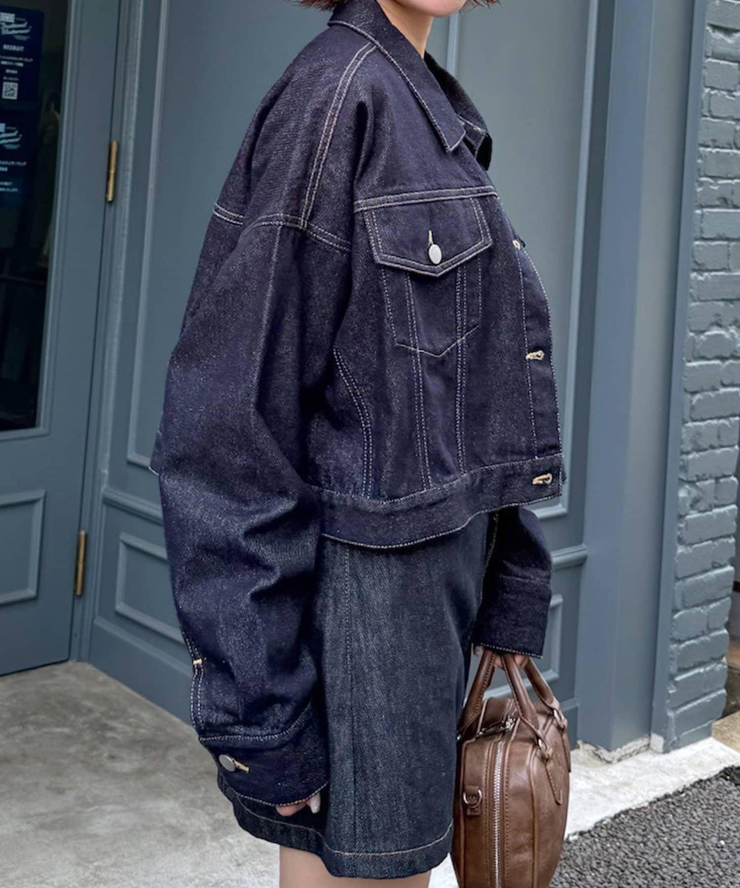 【mystic】[mline]標誌短款牛仔夾克