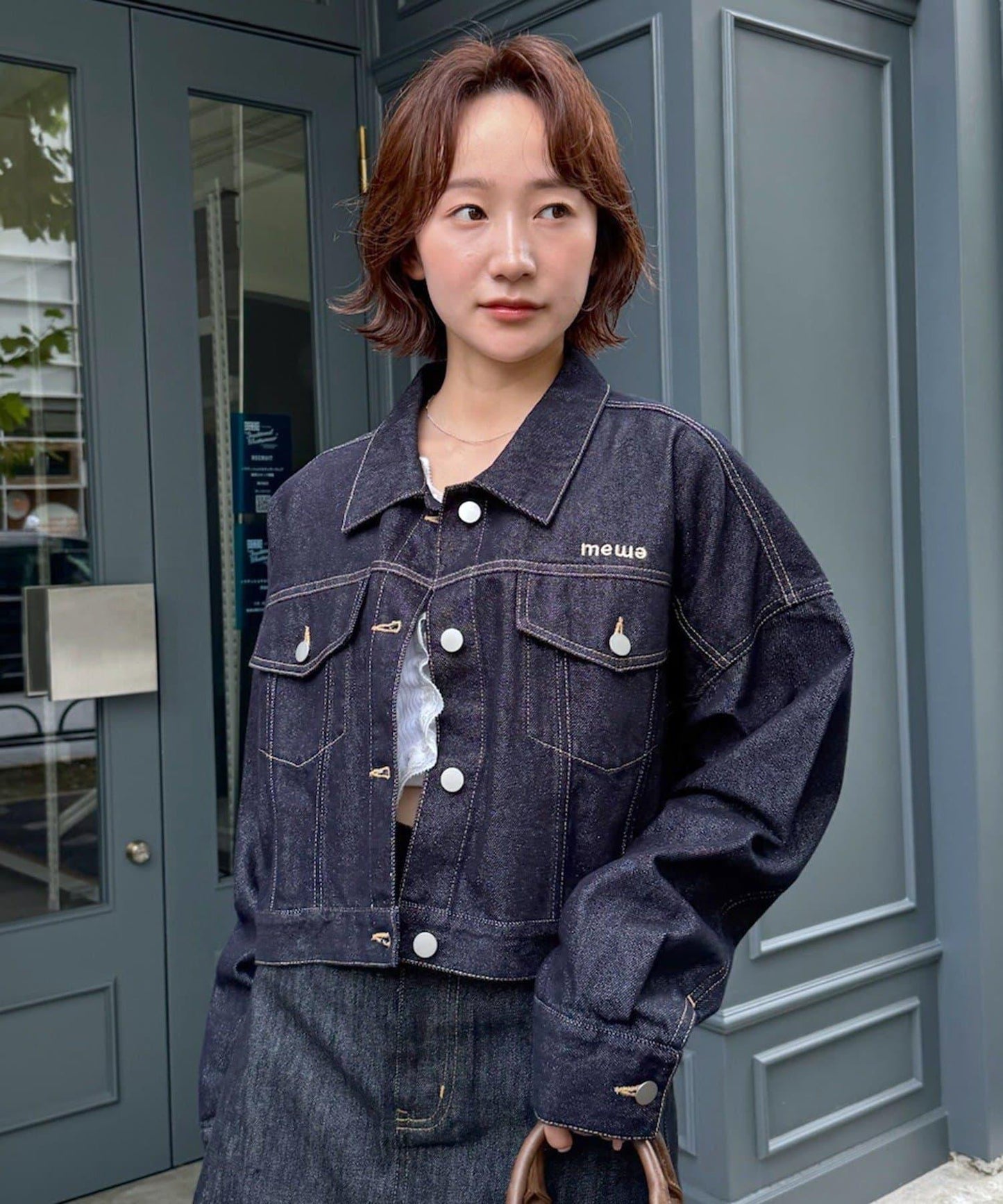 【mystic】[mline]標誌短款牛仔夾克